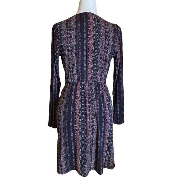 BCBGeneration Printed Long Sleeve Black Wrap Dress Size for XS - Picture 2 of 8
